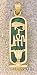 18k Gold Health, Life & Happiness Cartouche Pendant w/Malachite