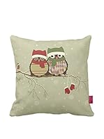 Bottega Tessile Cojín Con Relleno Extraíble (Verde Claro/Marrón/Rojo)