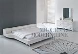 Unique White Modern Queen Size Bed with Two Built In Night Stands, Dresser  ....