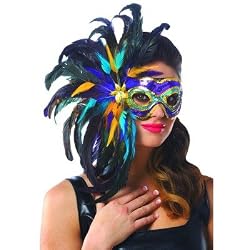 Feather Mask Mardi Gras Adult