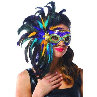 Feather Mask Mardi Gras Adult