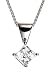 14k White Gold Princess-Cut Diamond Classic 4-Prong Pendant (1/3ctw, VS2, G-H)
