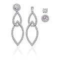 14K White Gold 1 ct GH Diamond Earring Jackets