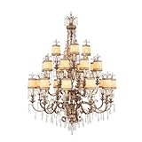 Livex 8815-65, La Bella 22 Light Crystal Chandelier Foyer Lighting Fixture, Gold, Glass, B5636