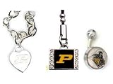 Purdue Boilermakers Heart Bracelet/Belly Ring/Cell Phone Charm Package