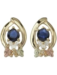 Black Hills Gold sapphire and diamond earrings
