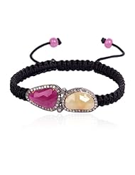 925 Sterling Silver Diamond Macrame Bracelet Fashion Jewelry