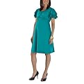 
            
                Moody Mamas Maternity Chiffon Trim Knit Dress - Teal
            
        