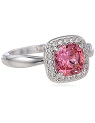 Myia Passiello "Cushion" Cut Fancy Pink Swarovski Zirconia Halo Ring