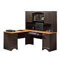 Antique Black Corner Computer Desk Workstation & Hutch