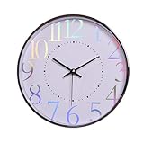 Metallic Shimmer (White) Non-Ticking Silent Wall Clock