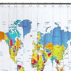 Travel Destinations - VINYL Shower Curtain - The World