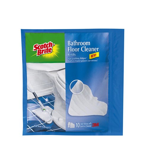 Scotch-Brite Bathroom Floor Cleaner Wet Cloth Refill, 10-Count Refills (Pack of 6)