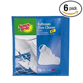 Scotch-Brite Bathroom Floor Cleaner Wet Cloth Refill, 10-Count Refills (Pack of 6)