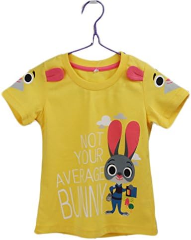 100cm Zootopia Judy Hopps bunny pattern short sleeves T-shirt for girls yellow M