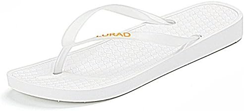 Queen Bootie Women Fashion Candy Color Flat Summer Beach Flip Flops Anti-slip Comfortable Gizeh Thong Sandals Shower &amp; Pool Shoes White 5 M US