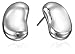 Amazon Collection Sterling Silver Bean Stud Earrings