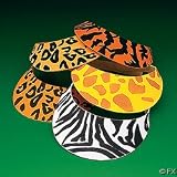 12 Foam Safari Animal Print Sun Visors