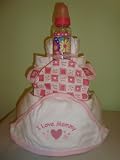 I Love My Mommy Hearts 3 Layer Diaper Cake (Decorated All Around) - Comes Decoratively Wrapped Making it a Great Gift or Shower Centerpiece - Other Gift Options Also Available