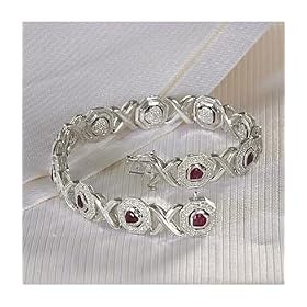 cultured ruby + diamond reversible bracelet by