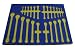 Foam Tool Organizer for 24 Craftsman Inch and Metric Wrenches, Blue and Yellow Foam Tool Organizer for 24 Craftsman Inch and Metric Wrenches, Blue and Yellow