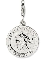 Amore La Vita Sterling Silver St. Christopher Charm with Lobster Clasp