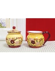 Kitchen: Floral Garden Sugar Bowl And Creamer - ecWorld