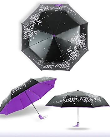 Travel Umbrella Compact Rain Umbrella Windproof for Women Automatic Open/close Durability Cherry Sunny Umbrellas