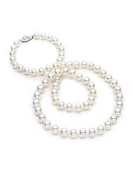 18" AAA Akoya Cultured Pearl Necklace 6X6.5mm with 14K Gold Clasp