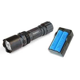 SuperFire Super Bright 6300 LUX Tactical LED Flashlight w 2 Li-Ion CR123 Batteries and Compact... by SuperFire