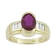 14K Yellow Gold Ruby and Diamond Ring
