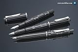 Pelikan 215 Rectangles Fountain Pen - Black/Silver Trim, Fine Nib 959288
