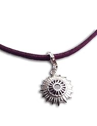 Shanti Boutique Crown Chakra Necklace Purple Adjustable 16-17" Sterling silver & Ultra-suede