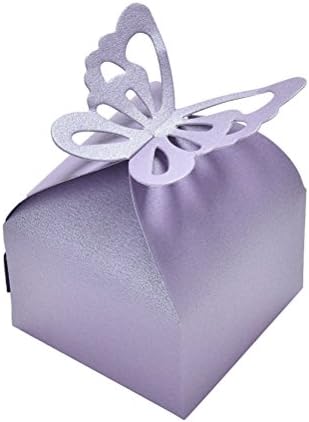 Purple 40 Pcs Butterfly Candy Box DIY Party Baby Shower boda wedding decor Paper Favors Gifts Boxes for Wedding Decoration mariage