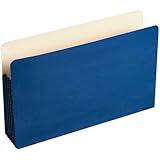 Wilson Jones ColorLife File Pocket, Moisture/Tear Resistant, 5 1/4-Inch Expansion, Legal Size (9.5-Inch x 14.75-Inch), Dark Blue, 10 per box (WCC76BL)