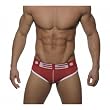 ES-Collection - UN016 Bottomless Mesh Brief, Red/White, M
