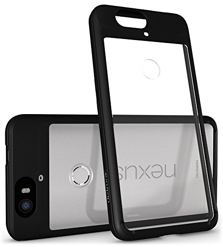 Huawei Nexus 6P Case, Diztronic Voyeur Series, Matte Black & Crystal Clear Case - Soft Touch Flexible TPU Phone Bumper Frame & Hard Polycarbonate PC Back Cover Window with Anti-Scratch Coating - Rev 2