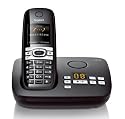 Gigaset C610A schnurlos Telefon (4,6 cm (1,8 Zoll) TFT-Farbdisplay, Freisprecheinrichtung, Anrufbeantworter) pianoschwarz