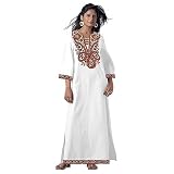 Spiral Print Applique Floral Embroidered Caftan (Petite, Tall & Misses Sizes XS-3X)
