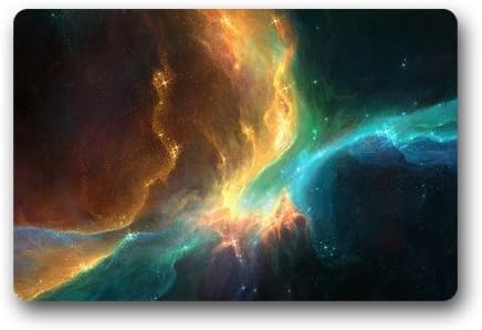 Custom Colorful Space Logo Welcome Mat Entrance Indoor/Outdoor Floor Mat Doormat 18-Inch By 30-Inch