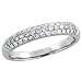 18 Karat Weissgold Damen Diamanten Ring, mit 0.34 Karat Brilliantschliff Diamanten, (3mm) breit