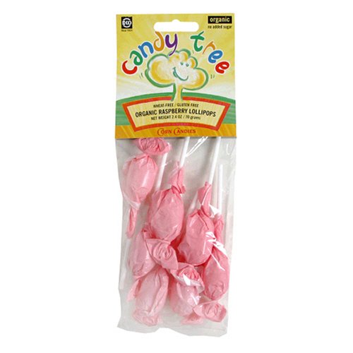 Candy Tree Organic Raspberry Lollipop, Wheat-Free, Gluten-Free, 2.4-Ounce Packages (Pack... by Candy Tree