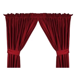 ALL STAR SPORTS BLUE BROWN AND RED MICROSUEDE CURTAINS - SET OF 2