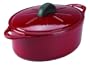 Daniel Boulud Kitchen Infiniti Cast Iron Cookware 3 quart Oval Roaster, Red