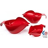 POURfect Mixing Bowls 1005 3pc Prep Set, 1-2-4 Cup, Empire Red