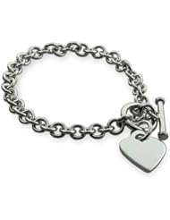 Sterling Silver Heart Tag Bracelet