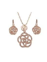 XiangGang ShaoGi 18k White Gold, Round Diamond Ball Fashion Sets, White And Pink - 18 inch