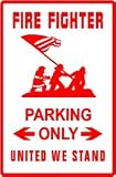 FIRE FIGHTER PARKING usa flag hero NEW sign