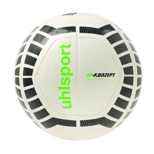 uhlsport Ball M-konzept Resistent, weiss/schwarz/fluogr&uuml;n, 5, 100149701