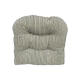 Wicker Patio Furniture Chair Cushion - Timeless Ticking Stripe Black